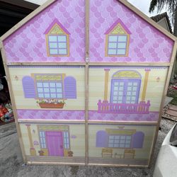 Massive 6-Room Wooden Dollhouse with Accessories | Fits 18" Dolls (Our Generation, American Girl)