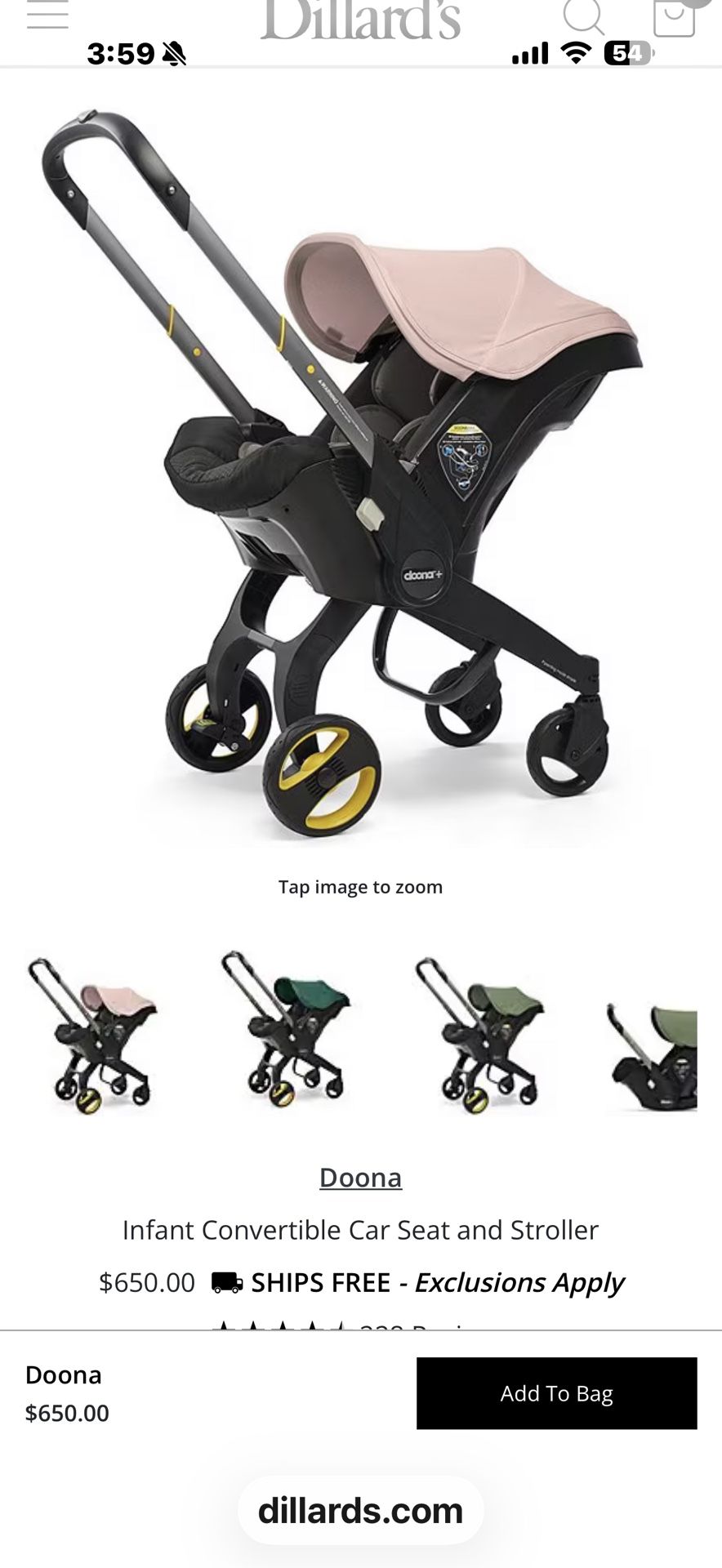 Doona blush Car seat/stroller. Price Is Firm 