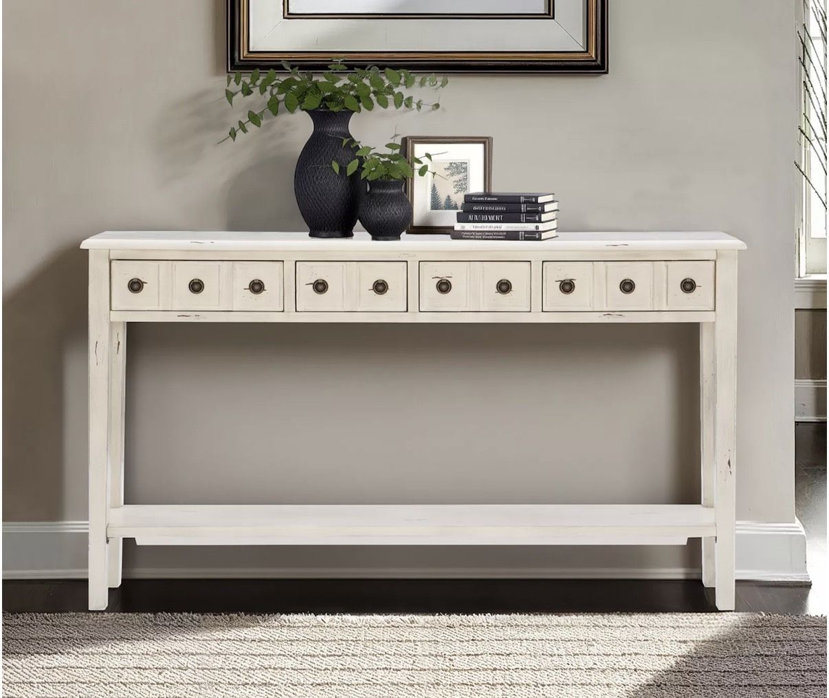 Powell Sadie Cream Long Console Table - New in Box!