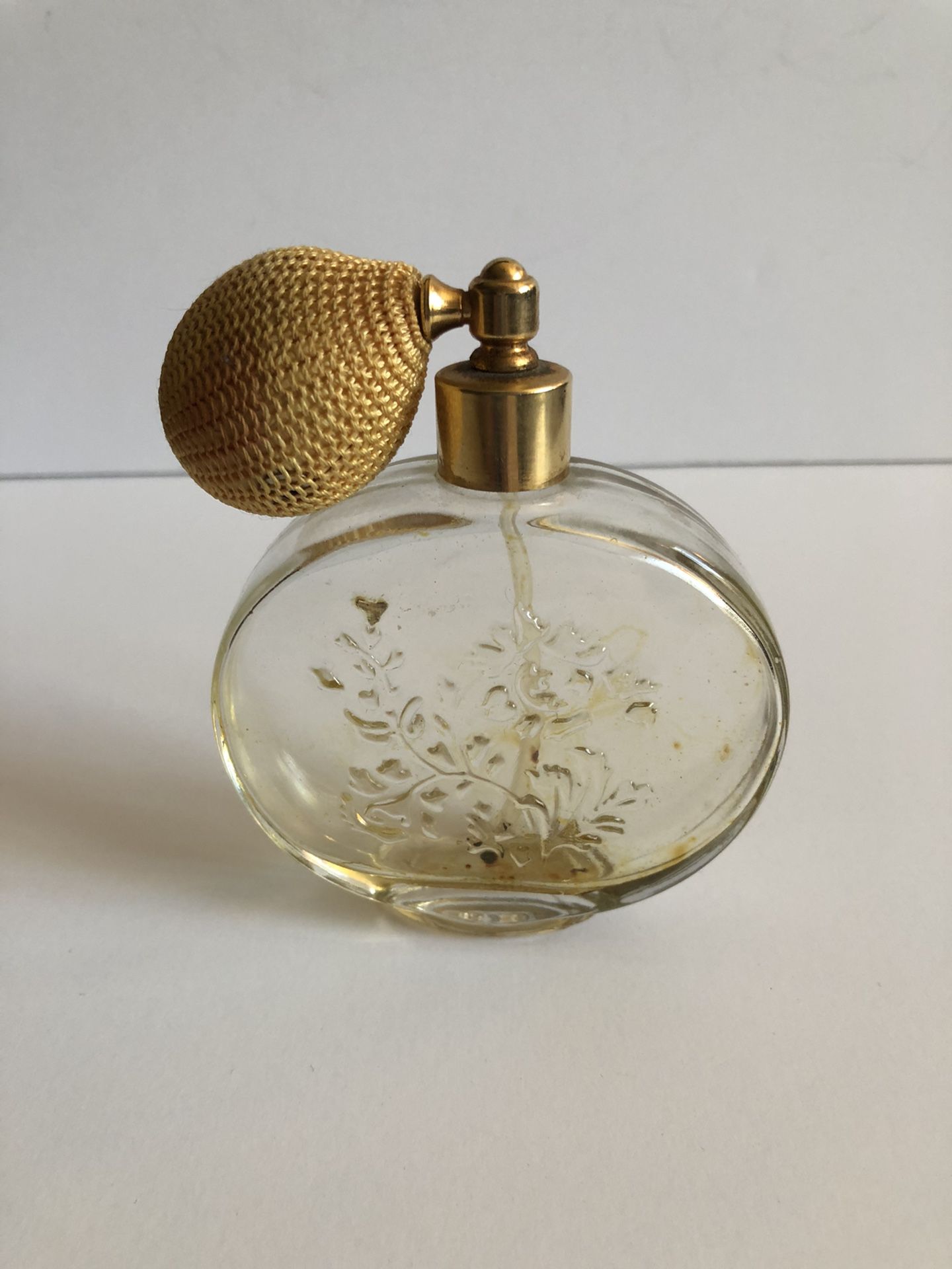Vintage Antique Glass Gold Avon Moonwind Atomizer Perfume Bottle