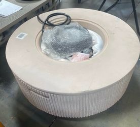 Has Scratches 36” Round Firepit Table Outdoor Propane Fire Pit Table