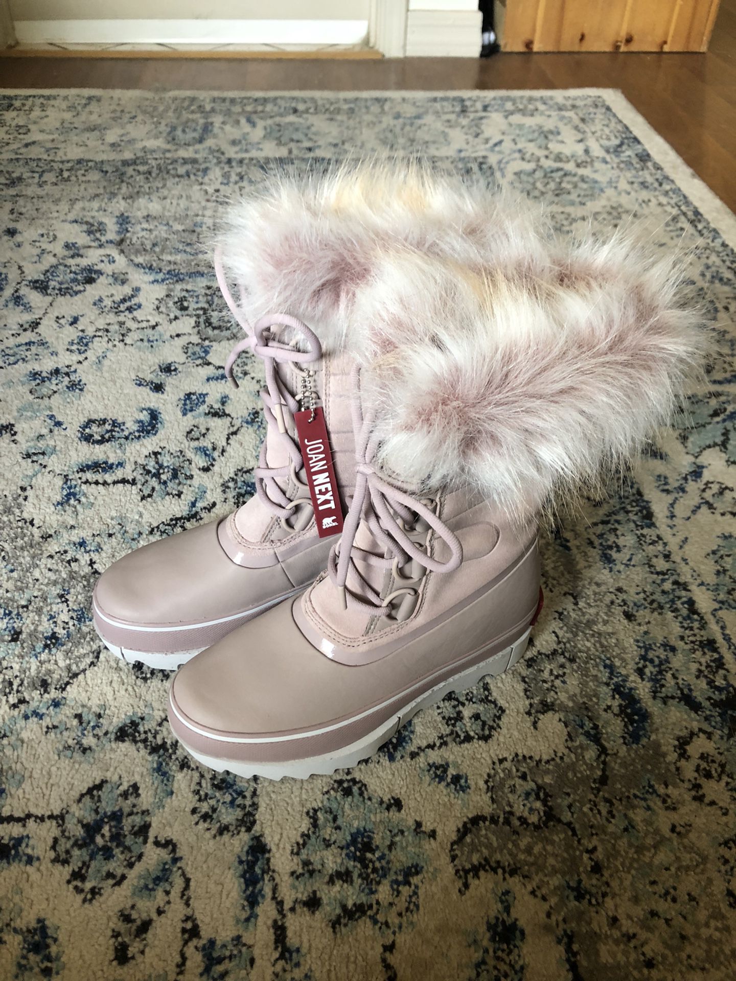 Sorel Boots Joan Of Arctic Next Faux Fur Waterproof Mauve Pink Womens