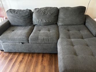 Gray Fabric Sectional Sofa with Chaise