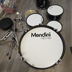 Mendini by Cecilio Drum Set, 5 Piece 16 Inch Junior Drums Kit with Bass, Toms, Snare Drum, Cymbal, Hi-Hat, Drumsticks & Seat for ...Batería Para Niños
