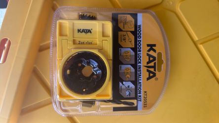 Wood door lock installation kit