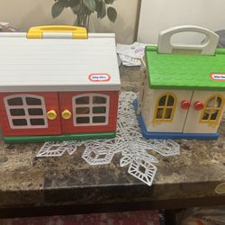 Little Tikes Vintage 1980’s Red School House And Family House 