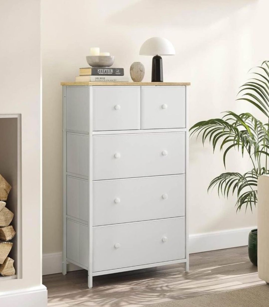 Storage Dresser Tower with 5 Fabric Drawers,
