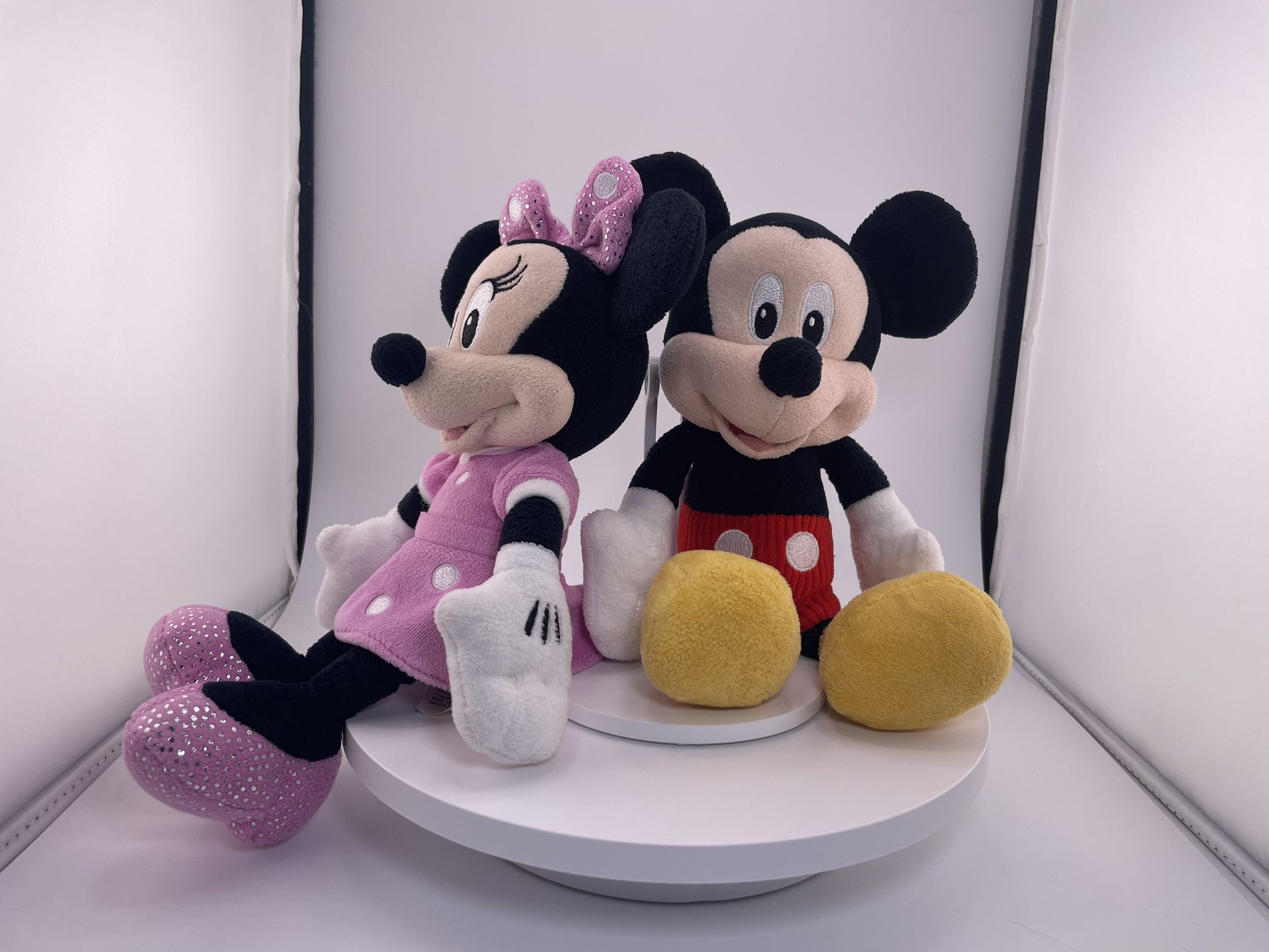 Mickey and Mini mouse stuffed animals