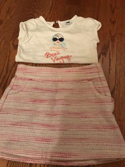 Janie and Jack girls shirt & Skirt size 2T