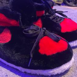 Red And Black Jordan Slippers