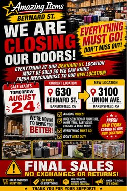 Moving sale