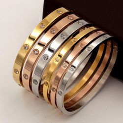 B54- Luxury Lovers Bangle Bracelet Cubic Zircons! 10- ZIRCONS!