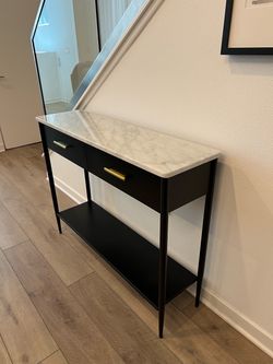 West Elm Marble Countertop Metalwork Console