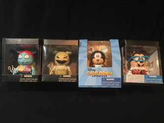 Vinylmation Set - Nightmare Before Christmas Sally and Oogie Boogie, Annual Passholder Flight School, Nerd Mickey