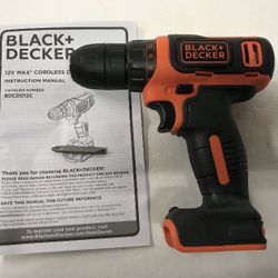 Black & Decker 12V 12 Volt Max Lithium BDCDD12 3/8" DRILL/DRIVER NEW TOOL ONLY