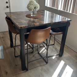  Dining Table And Chairs  -Bar Height Mid Century Modern 