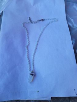 Crystal Pendant Beaded Chain Necklace
