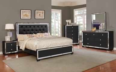 Brand new queen mirrored bedframe, dresser, mirror, nightstand