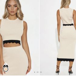 Fashion Nova Sweater Maxi Skirt Set  Size Large *NEW*