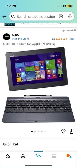 Asus 10” Tablet W Keyboard Dock, Case, Charging Cord