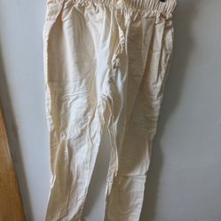 Vtg Women's Pale Yellow Scrub Pants 