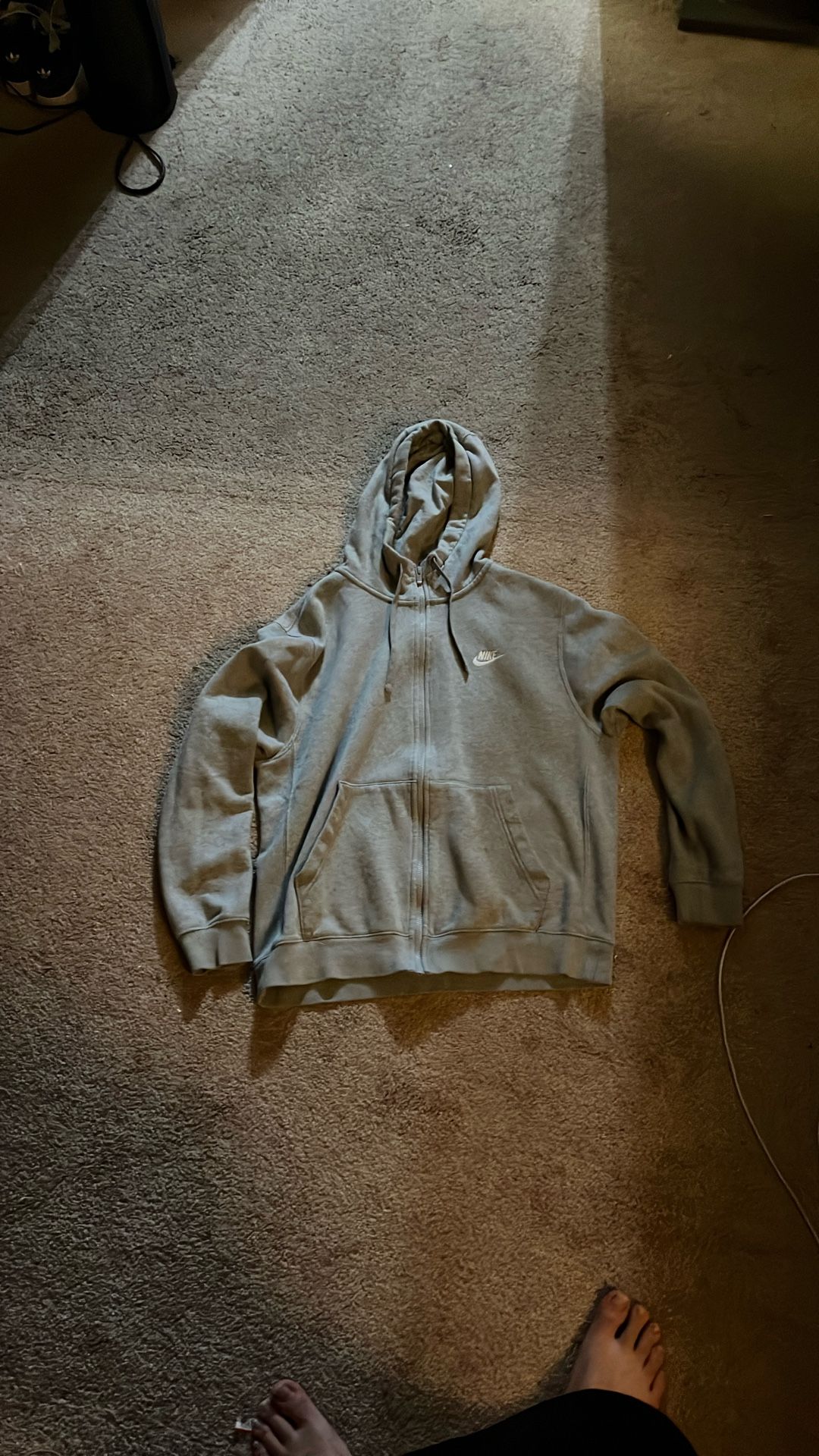Grey Nike Zip Up Hoodie