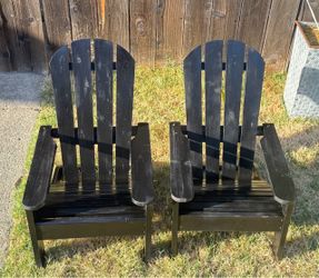 Pair of small Black Adirondack Chairs