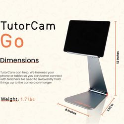 TutorCam Go Educational mobile Stand With Camera Lens For Online Tutoring.