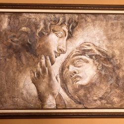 W Harris Oil Painting On Canvas Grecian Mother With Child