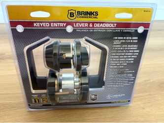 Brinks Commercial Matte Black Keyed Entry Lever & Deadbolt Set