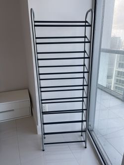 Ten Tier Metal Bar Shoe Rack 
