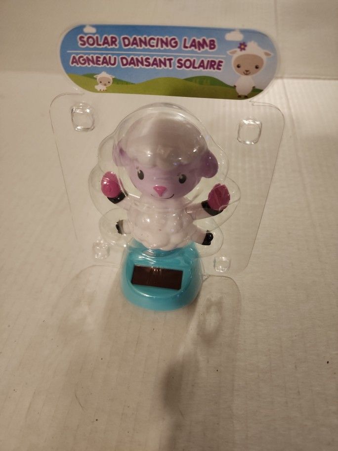 Baby Lamb Solar Powered Dancing Toy Bobble Head Easter Spring Window Office