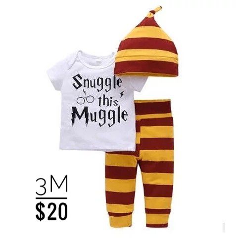 "Snuggle This Muggle" 3pc Baby Outfit 