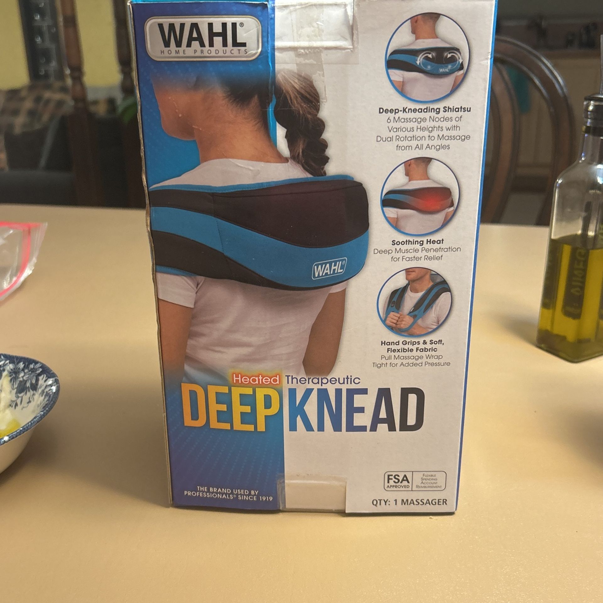Wahl Deep Knead Heated Therapeutic All Body Massage Wrap Dual Rotating Rollers