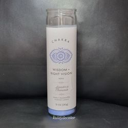 Chakra Ajna Third Eye Candle Wisdom Right Vision Lavender Chamomile Candle 10 oz