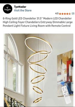 6-Ring Gold LED Chandelier