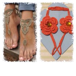 Barefoot crochet sandals