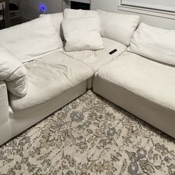White L-Shaped Sectional Couch