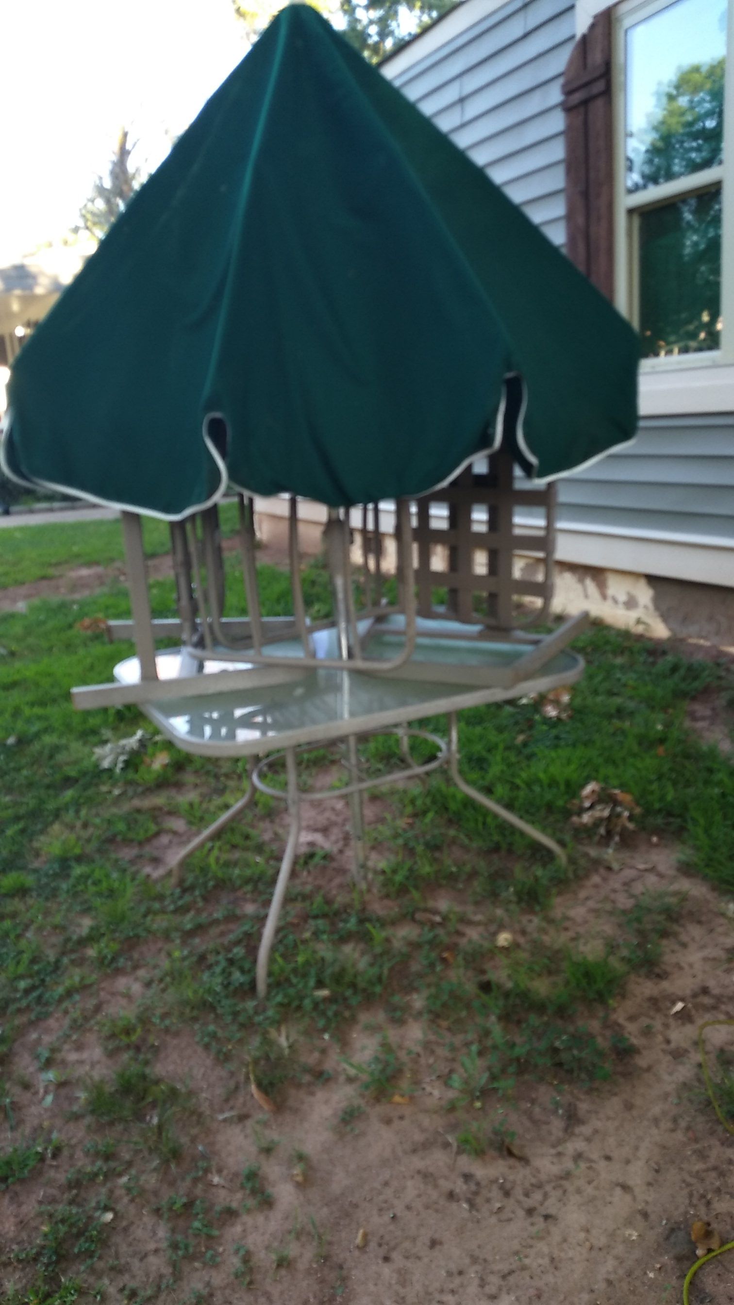 Outside Table, 2 Chairs and Umbrella