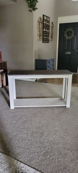 Sofa table, solid oak, distressed