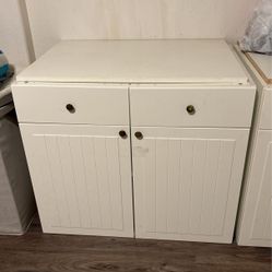 IKEA White Cabinets 2 Matching With Drawers 