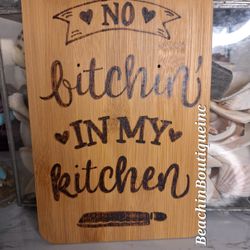 9" No BIT'! In My Kitchen Bamboo Cutting Charcuterie Board