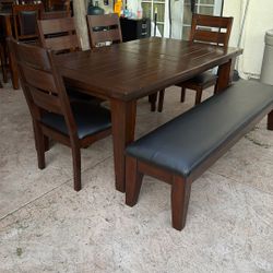 Dining Table And 4 Chairs One Big Bench