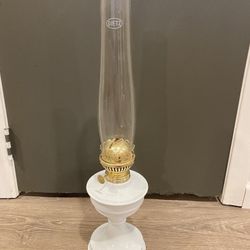 Dietz No. 21 Century Millennium Series Oil Lamp White Metal Base 22.5” High Excellent Condition