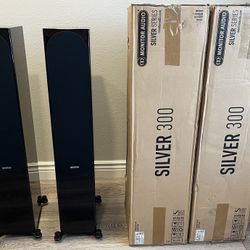 Pair of Monitor Audio Silver 300 Piano Black