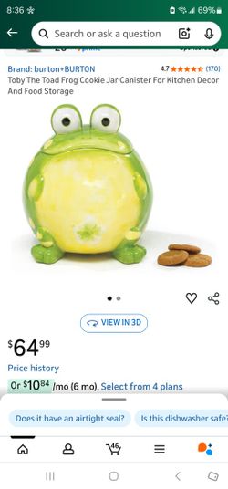 New In Box Frog Cookie Jar Christmas Gift Thanksgiving Frog Lover