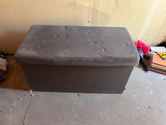 Gray Fabric Folding Storage Ottoman