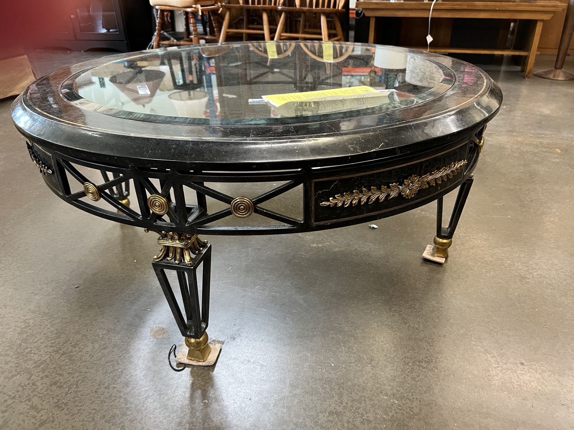 Maitland-Smith Glass Marble Table