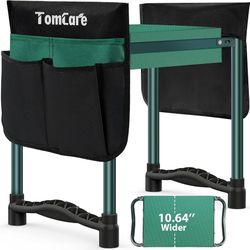 Garden Kneeler and Seat 10.64” Wider Larger Soft Kneeling Pad Garden Bench with 2 Large Tool Pouches Heavy Duty Garden Stool Foldable Tools Gardening