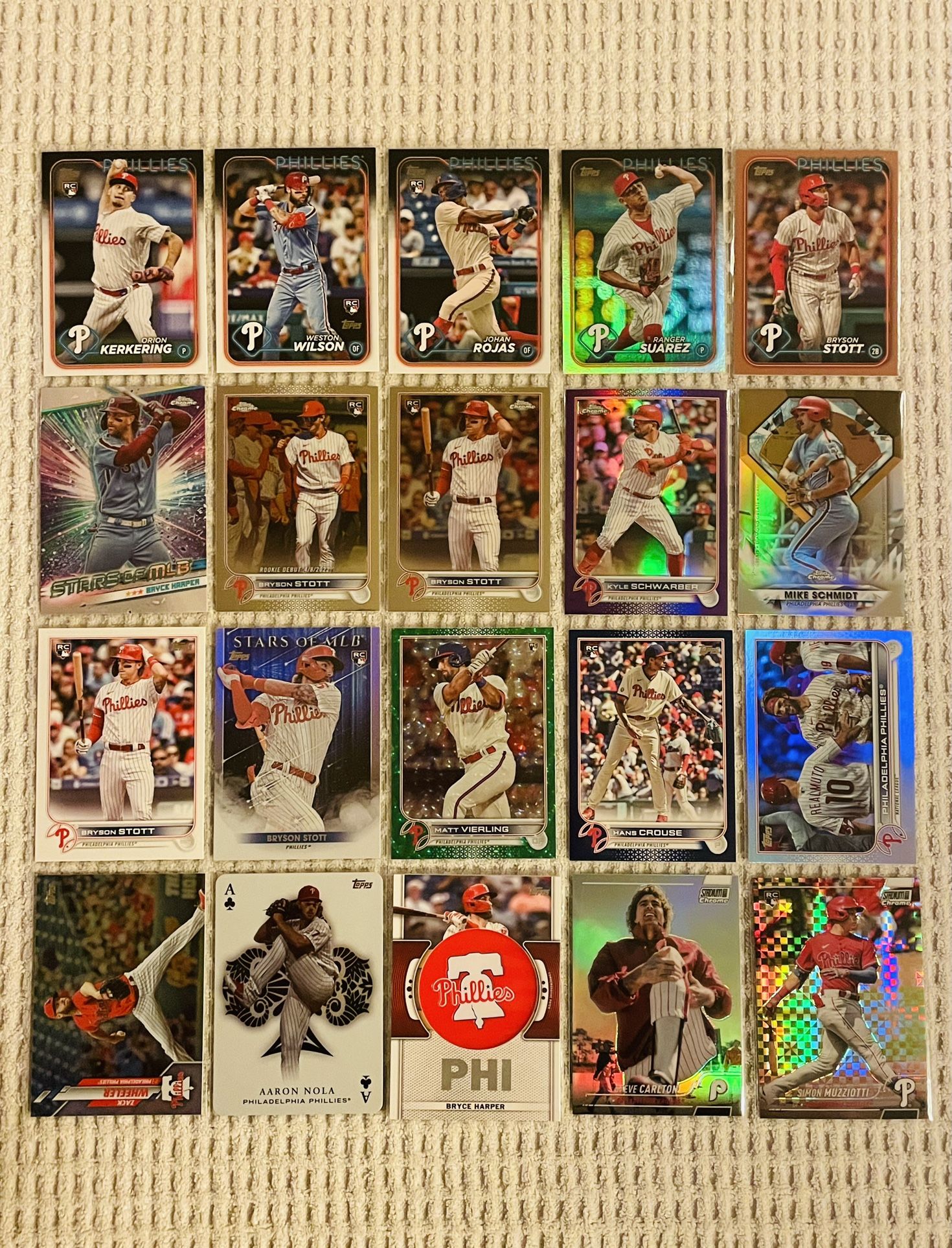 Philadelphia Phillies 40 Card Baseball Lot! Rookies, Prospects, Refractors, Prizms, Relics, Short Prints, Variations & More!
